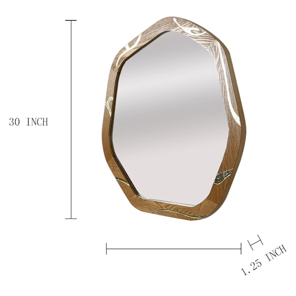 SCADpro Wooden Gold Embellishment Wall Mirror, 30"