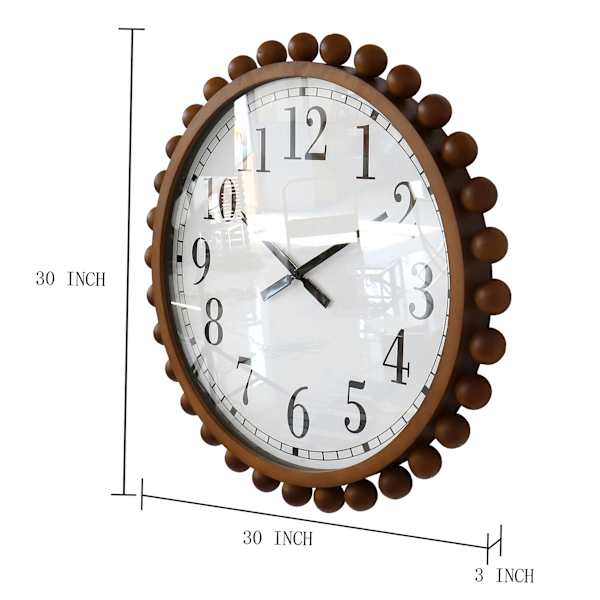 Wood Beaded Wall Clock, 30"