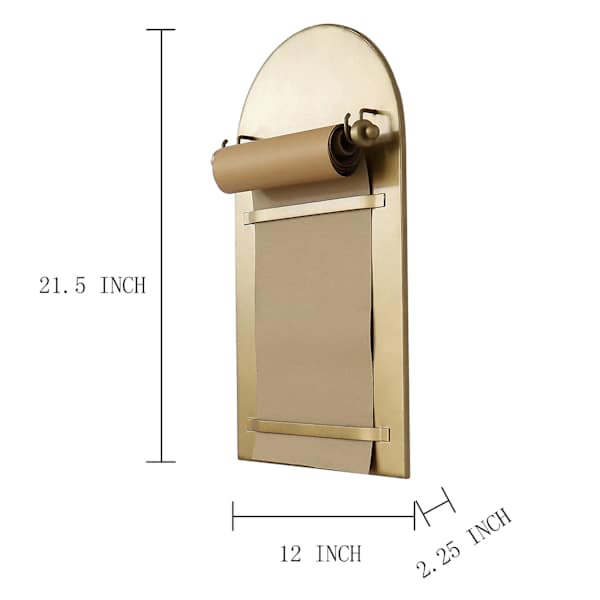 Honeybloom Gold Finish Metal Wall Organizer with Paper Roll, 12x22
