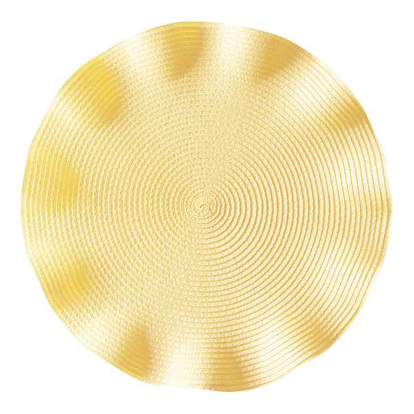 Lemonade Yellow Victorian Ruffled Round Placemat, 15"