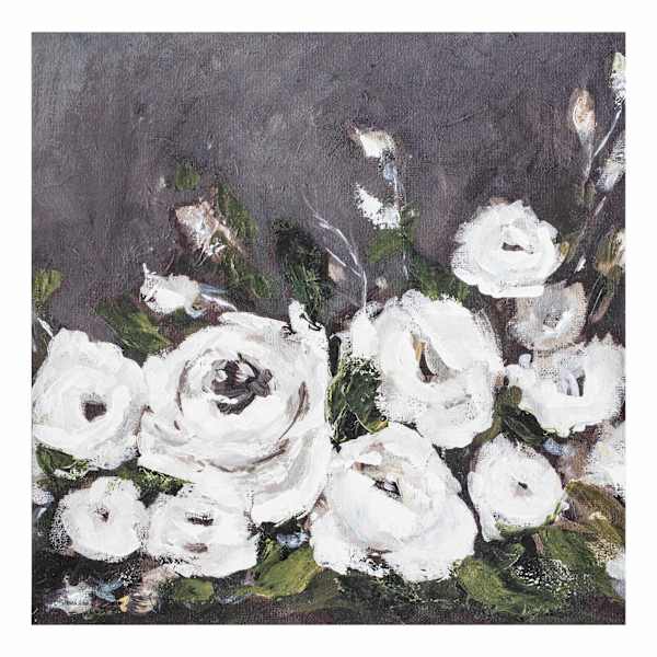 Black & White Floral Canvas Wall Art, 30"