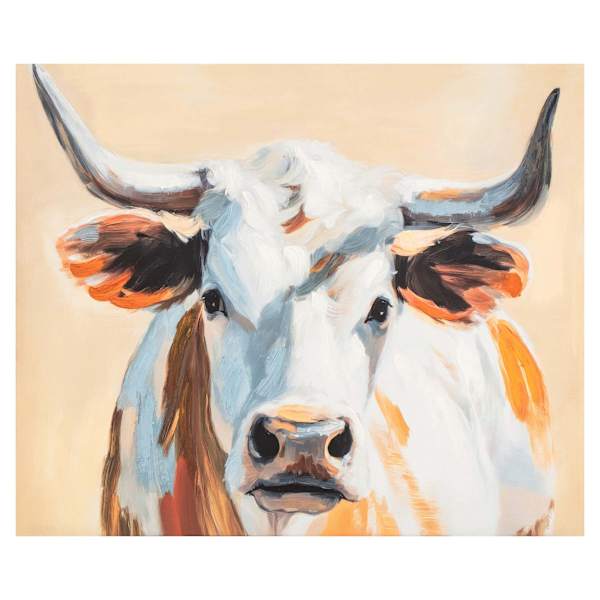 Orange Steer Canvas Wall Art, 32x24