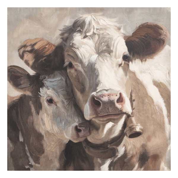 Double Cow Canvas Wall Art, 24"
