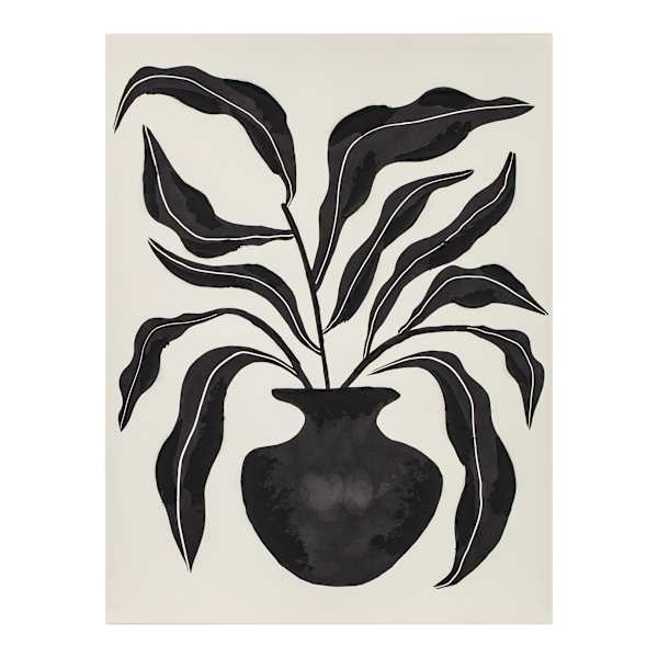 Black Plant Canvas Wall Art, 24x32