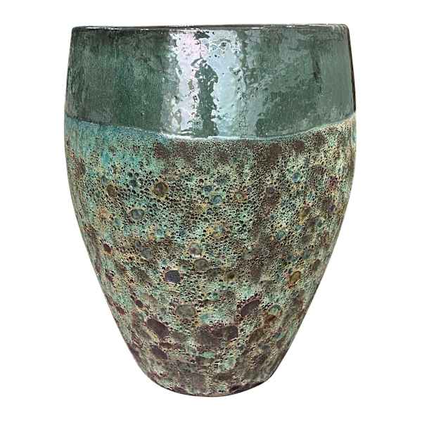 Green Lava Ceramic Outdoor Planter, Extra Large