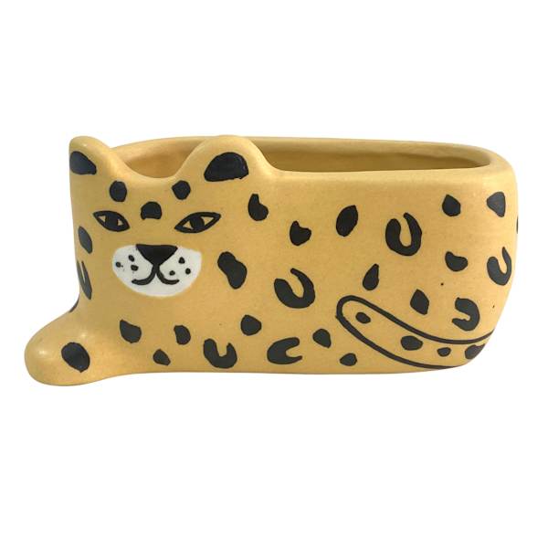 Indoor Leopard Ceramic Planter, 6"