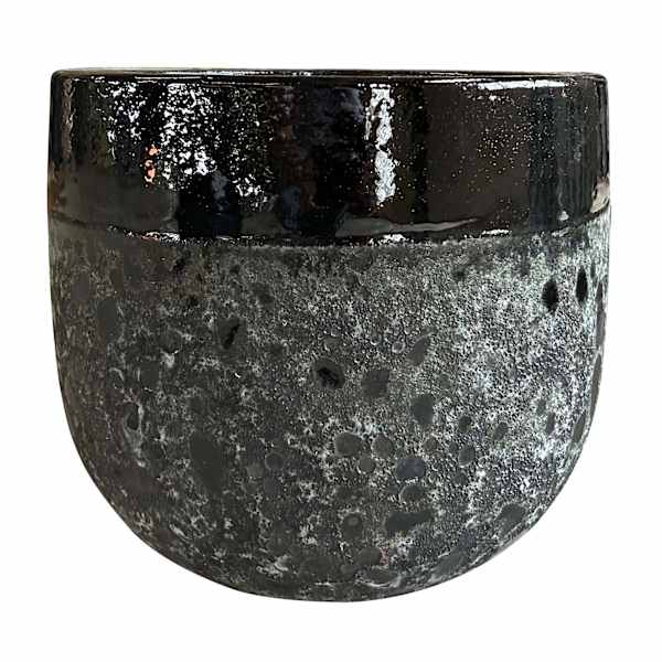 Black Lava Ceramic Outdoor Planter, Small