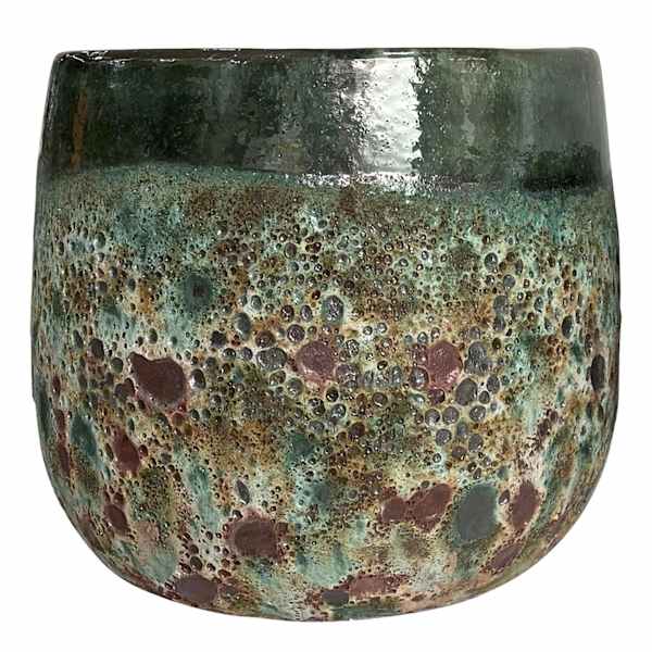 Green Lava Ceramic Outdoor Planter, Large