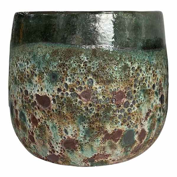 Green Lava Ceramic Outdoor Planter, Small
