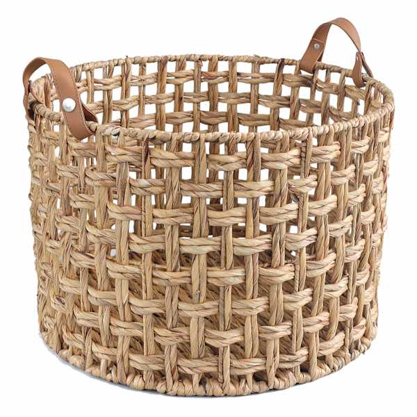 Open Weave Water Round Hyacinth Storage Basket, Extra Large