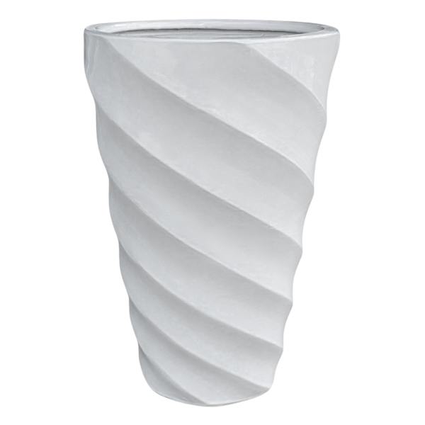 Twist White Outdoor Planter, Large
