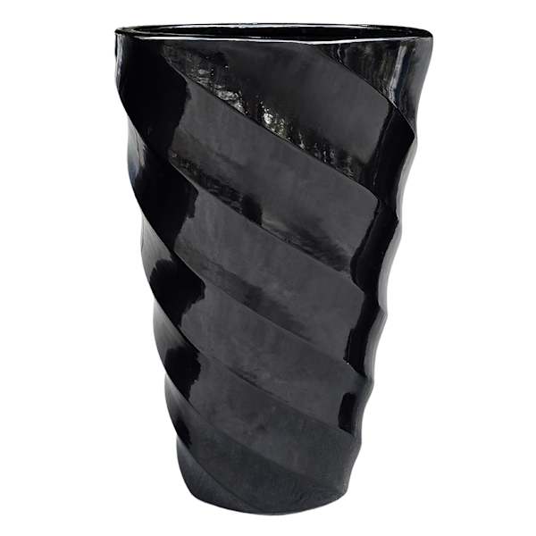 Twist Black Outdoor Planter, Large
