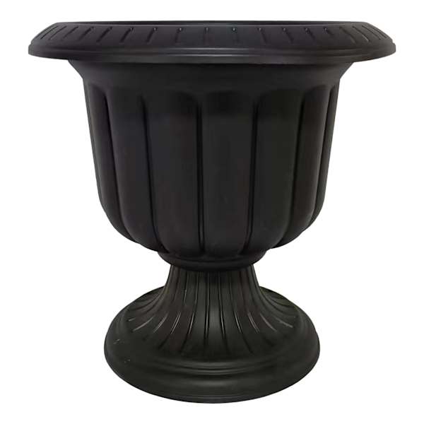 14IN Black Plastic Urn