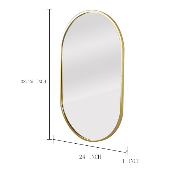 Gold Oval Wall Mirror, 24x38