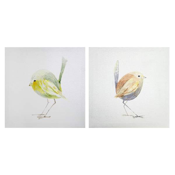 2-Piece Sweet Chickadee Canvas Wall Art, 12"
