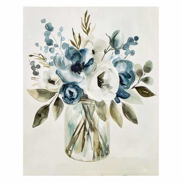 Blue Vase Canvas I Wall Art, 16x20