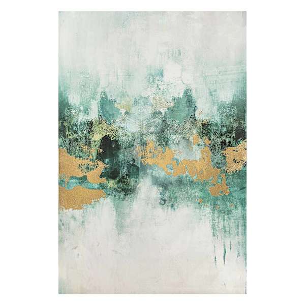 Green & Gold Embellished Canvas Wall Art, 24x36