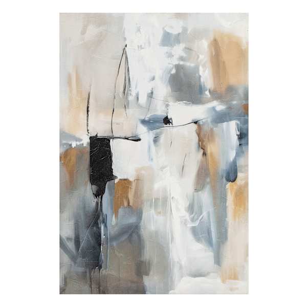 Black & Yellow Abstract Embellished Canvas Wall Art, 24x36