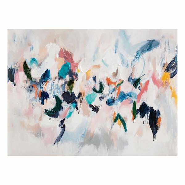 Multicolor Embellished Abstract Canvas Wall Art, 32x40