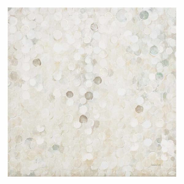 Cream Gloss Embellished Canvas Wall Art, 24"