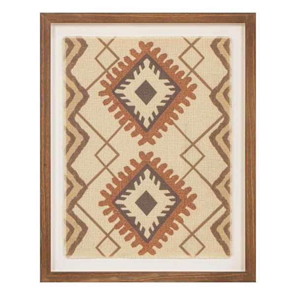 Glass Framed Brown Fabric Wall Art, 16x20