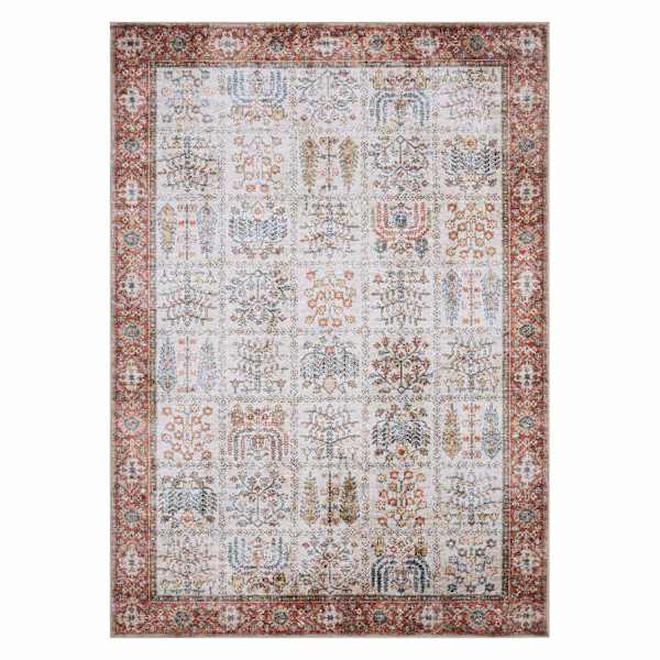 (D621) Freya Terracotta Medallion Area Rug, 8x10
