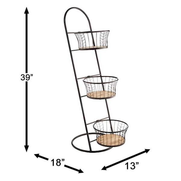 3-Planter's with Metal Stand, 39"