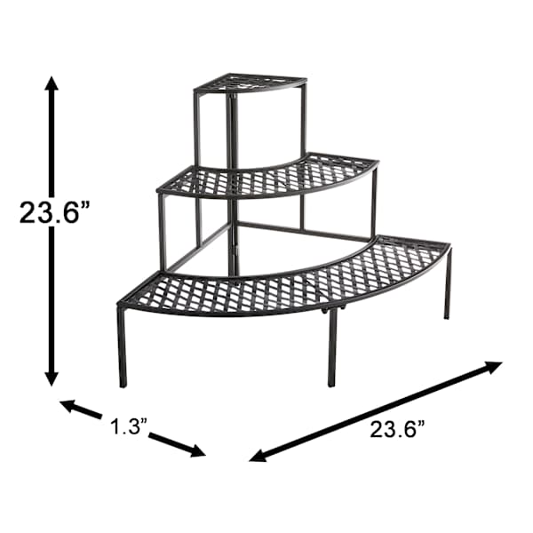 Black Tiered Metal Plant Stand, 24"