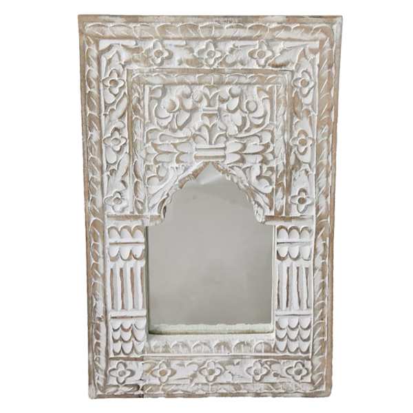 Found & Fable Wood Carved Table Decor, 13.5"