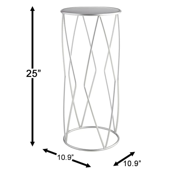 Providence Silver Metal Plant Stand, Large