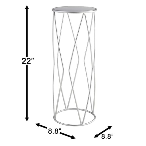 Providence Silver Metal Plant Stand, Small
