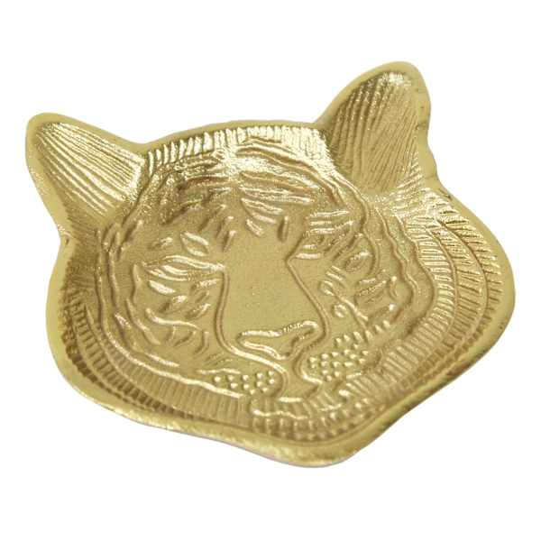 Gold Tiger Decorative Trinket Tray, 6"