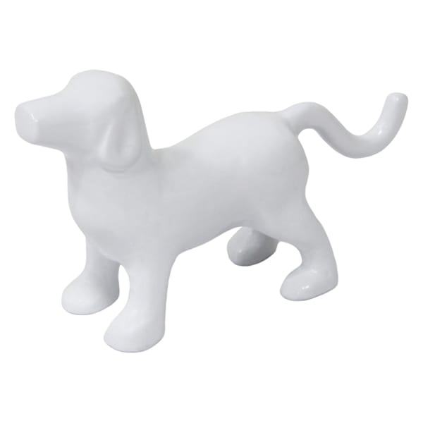 White Metal Decorative Dachshund Dog, 6"