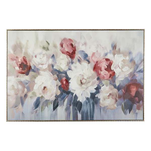 Blue Watercolor Floral Framed Wall Art, 60x40