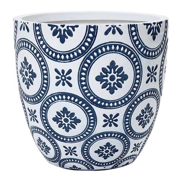 Blue Valencia Outdoor Planter, Large