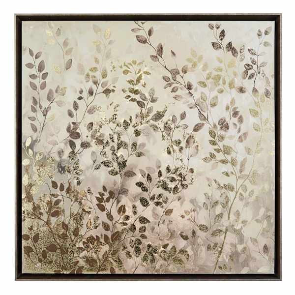 Framed Gold Leaf Canvas Wall Art, 40"