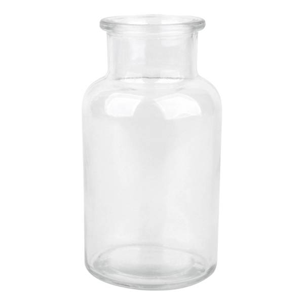 Clear Glass Round Bud Vase, 5"