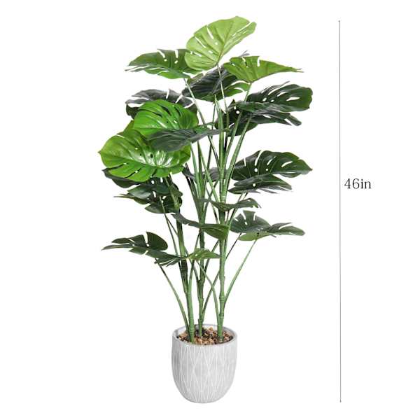Monstera Tree with Grey Tribal Planter, 46"