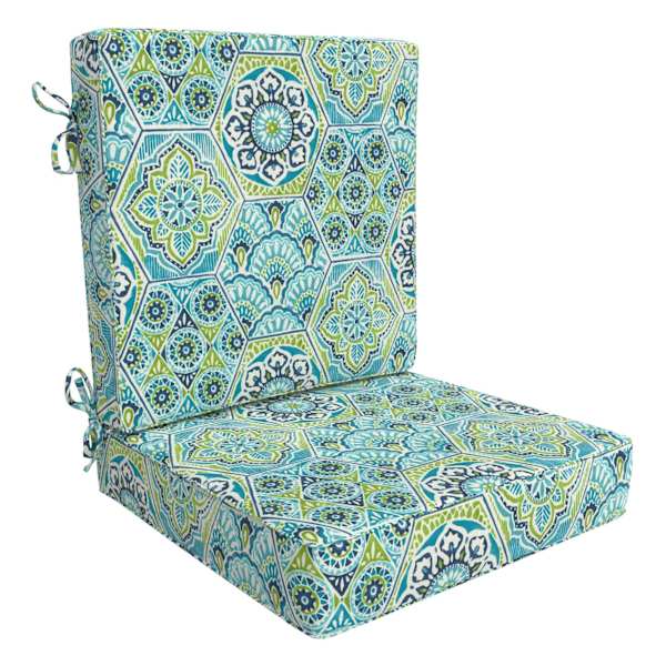 2-Piece Calista Teal Outdoor Deep Seat Cushion