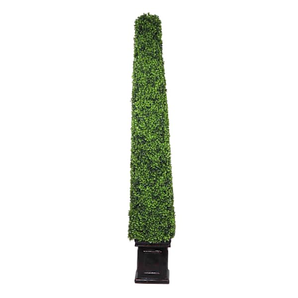 Pyramid Boxwood Topiary Tree, 61"