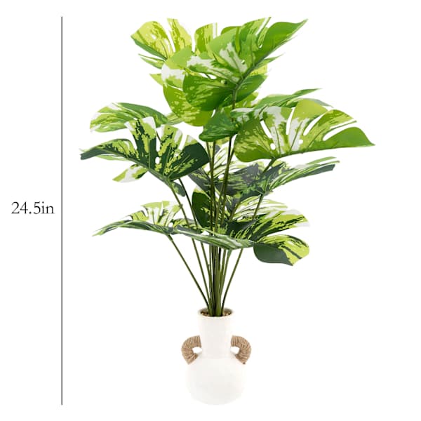 Found & Fable Potted Faux Turtle Leaf Floor Greenery, 24.5"