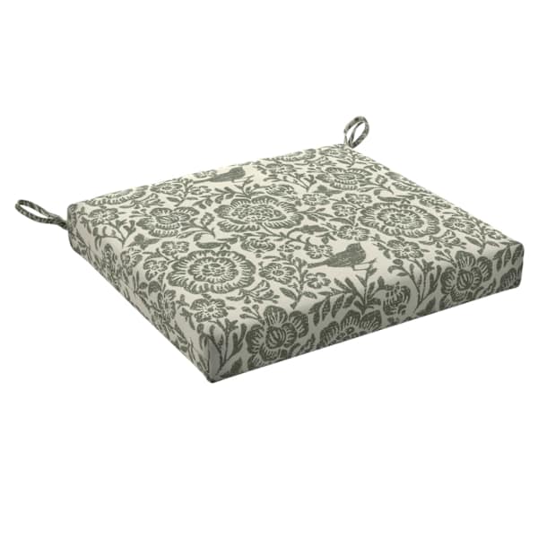Honeybloom Endive Floral Outdoor Square Seat Cushion