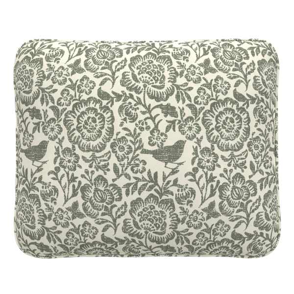 Honeybloom Endive Floral Outdoor Corded Back Cushion