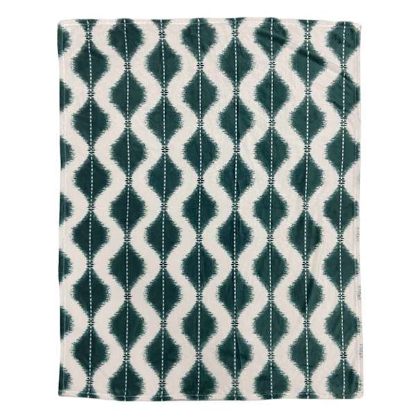 Found & Fable Ikat Ogee Micro Plush Throw Blanket, 50x60