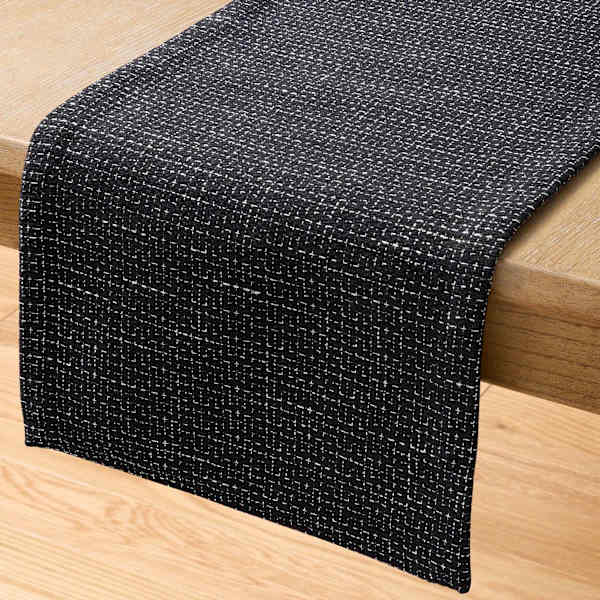 Black & White Rustic Table Runner, 72x14