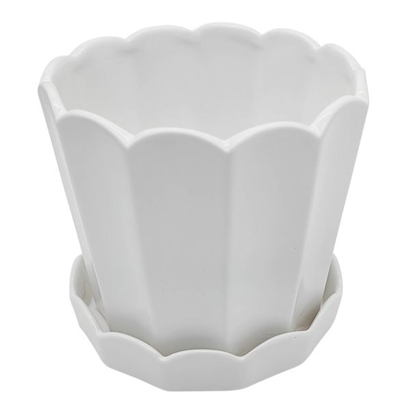 Providence Eloise White Ceramic Indoor Planter, Small