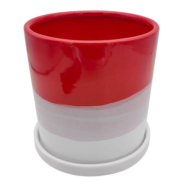 Sunny Club Indoor Red Ceramic Ombre Planter, 6"