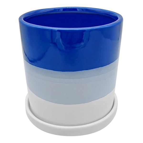 Sunny Club Indoor Blue Ceramic Ombre Planter, 6"