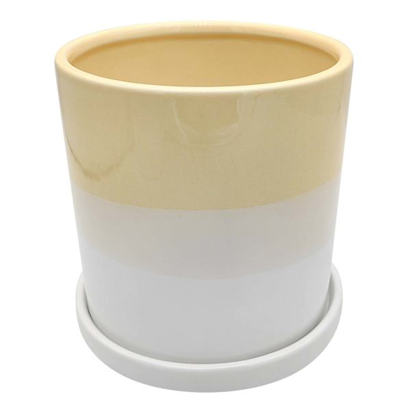 Sunny Club Indoor Yellow Ceramic Ombre Planter, 6"