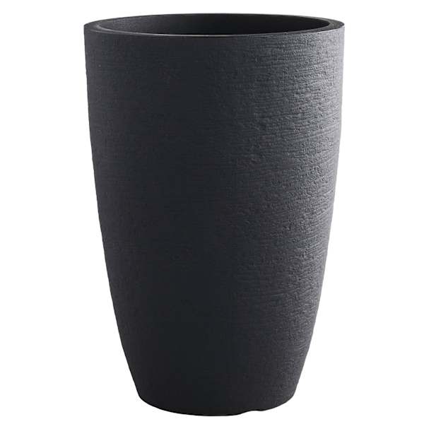 Japi All Weather Proof Black Modern Conic Outdoor Planter, Small